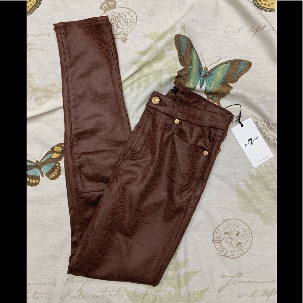7 for all mankind‎ knee seam coated skinny jeans